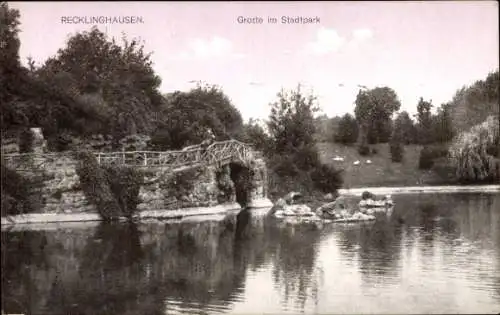 Ak Recklinghausen im Ruhrgebiet, Grotte im Stadtpark