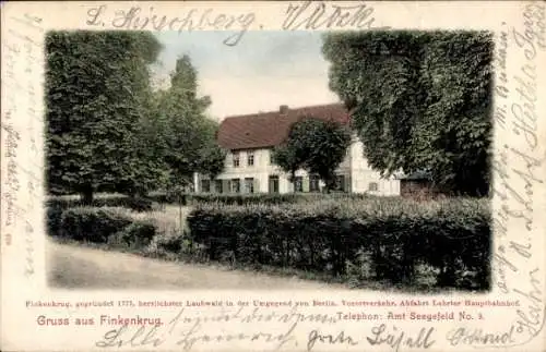 Ak Finkenkrug Falkensee, Straßenblick auf ein Haus