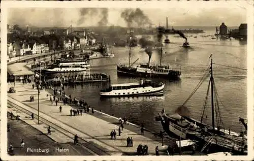 Ak Flensburg in Schleswig Holstein, Hafen