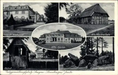 Ak Bergen in der Lüneburger Heide, Schloss Bredebeck, Räucherkate, Ohlhof, Steinhäuser, Offz. Kasino