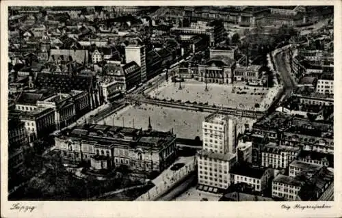 Ak Leipzig, Luftbild vom Augustusplatz