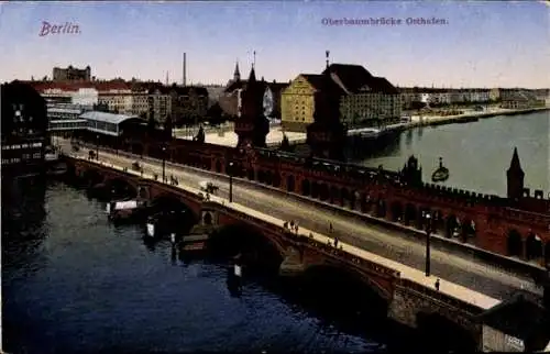 Ak Berlin Kreuzberg, Oberbaumbrücke