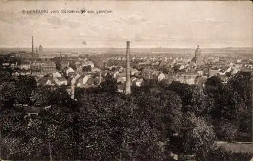 Ak Eilenburg an der Mulde, Blick auf den Ort vom Sorbenturm aus