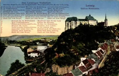 Lied Ak Leisnig an der Mulde Sachsen, Schloss Mildenstein, Volkslied