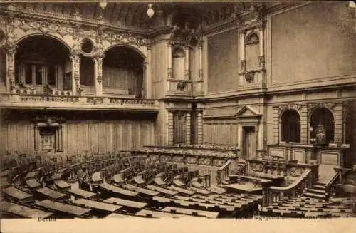 Ak Berlin Tiergarten, Reichstagsgebäude, Plenar-Saal
