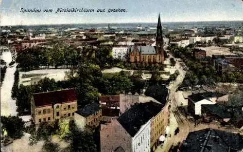 Ak Berlin Spandau, Stadtansicht vom Nicolaikirchturm