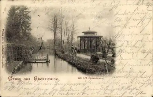 Ak Eberswalde in Brandenburg, An der Promenade