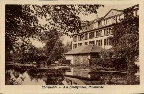 Ak Eberswalde, Am Stadtgraben, Promenade