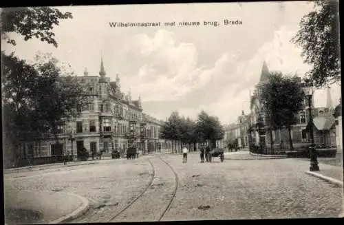 Ak Breda Nordbrabant Niederlande, Wilhelminastraat, Nieuwe Brug