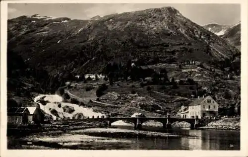 Ak Hellesylt Norwegen, Fluss, Brücke