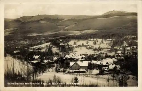 Ak Weißbachtal Szklarska Poręba Schreiberhau Riesengebirge Schlesien, Winteransicht