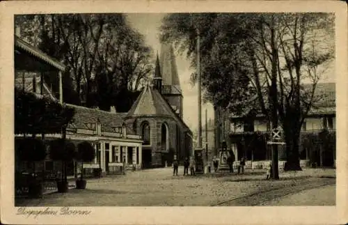 Ak Doorn Utrecht Niederlande, Dorfplatz, Kirche