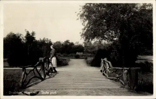 Ak Drachten-Friesland Niederlande, Haersma Stadtpark, Brücke