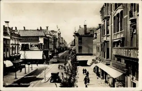 Ak Groningen Niederlande, Heerestraat, Straßenbahn