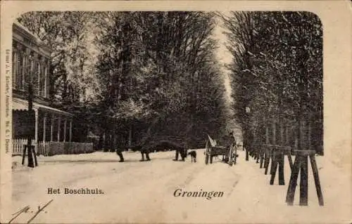 Ak Groningen Niederlande, Het Boschhuis, Winter