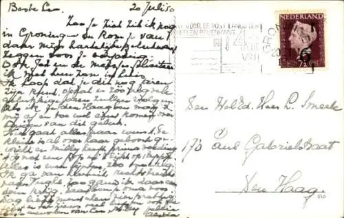 Ak Groningen Niederlande, Rathaus, Straßenbahn