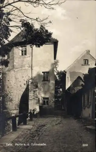 Ak Zeitz im Burgenlandkreis, Partie an der Turmstraße