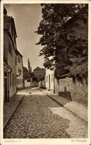 Ak Naumburg an der Saale, Die Webergasse, Pflasterweg