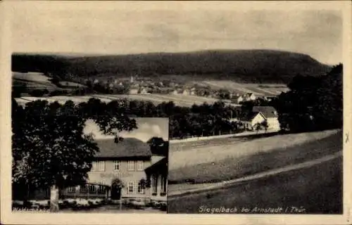 Ak Siegelbach Arnstadt in Thüringen, Panorama, Gasthaus zur Waldschänke