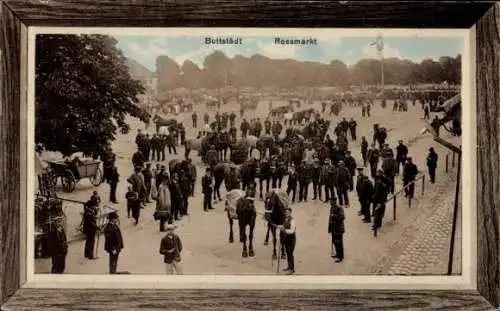 Passepartout Ak Buttstädt Thüringen, Rossmarkt, Pferdemarkt