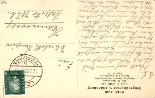 Ak Leer in Ostfriesland, Hotel zum Erbgroßherzog v. Oldenburg