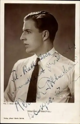 Ak Schauspieler Werner Pittschau, Portrait, Profil, Autogramm