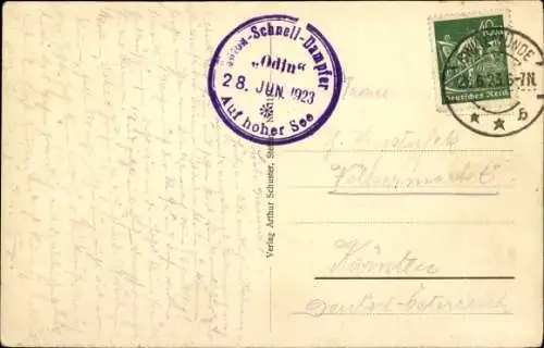 Ak Salonschnelldampfer Odin, Reederei Braeunlich Stettin