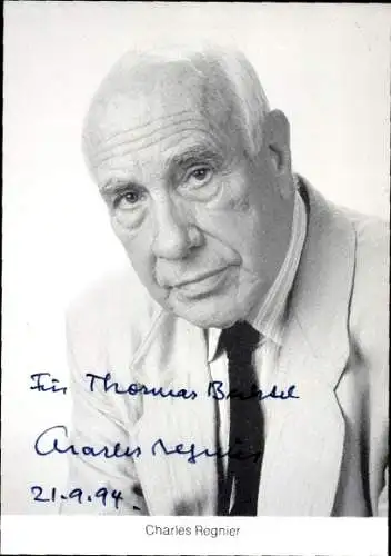Ak Schauspieler Charles Regnier, Portrait, Autogramm