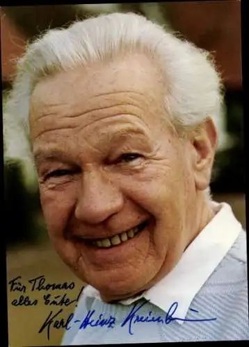 Ak Schauspieler Karl-Heinz Kreienbaum, Portrait, Autogramm