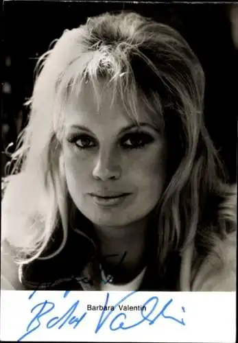 Ak Schauspielerin Barbara Valentin, Portrait, Autogramm