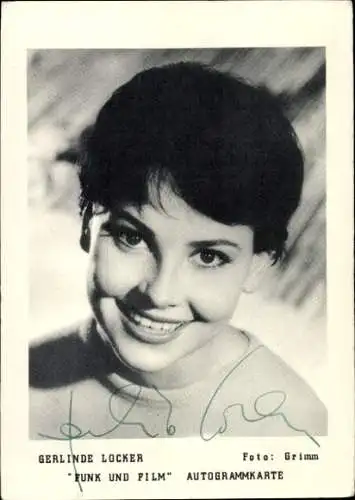 Ak Schauspielerin Gerlinde Locker, Portrait, Autogramm