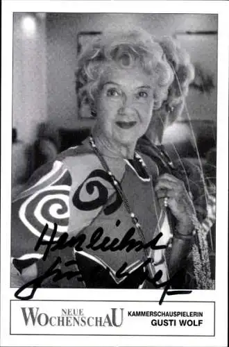 Ak Schauspielerin Gusti Wolf, Portrait, Autogramm