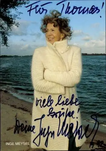 Ak Schauspielerin Inge Meysel, Portrait, Autogramm