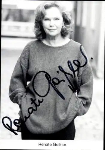 Ak Schauspielerin Renate Geißler, Portrait, Autogramm