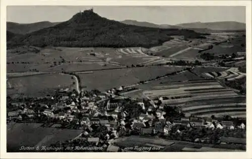 Ak Stetten Hechingen in Baden Württemberg, Fliegeraufnahme, Burg Hohenzollern