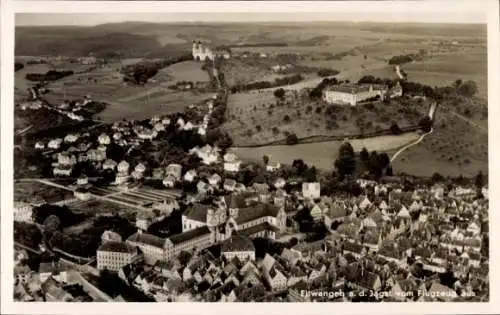 Ak Ellwangen an der Jagst Württemberg, vom Flugzeug aus