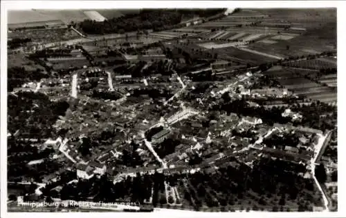 Ak Philippsburg in Baden, Fliegeraufnahme