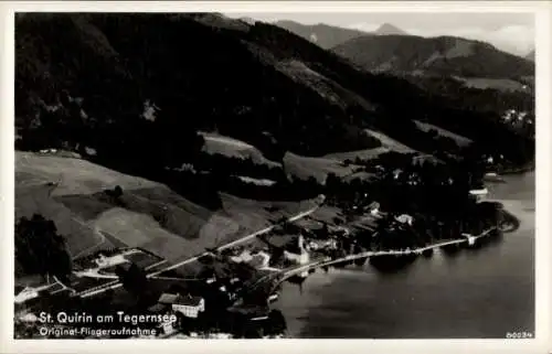 Ak St. Quirin Gmund am Tegernsee Oberbayern, Fliegeraufnahme