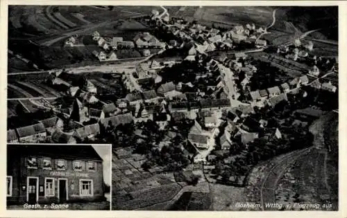 Ak Gosheim in Württemberg, Fliegeraufnahme, Gasthaus zur Sonne