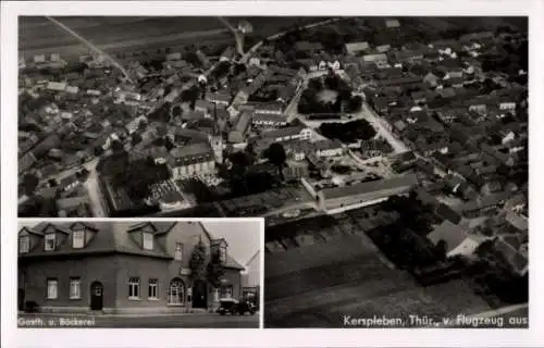 Ak Kerspleben Erfurt Thüringen, Fliegeraufnahme, Gasthaus und Bäckerei