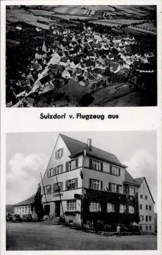 Ak Sulzdorf Schwäbisch Hall in Württemberg, Fliegeraufnahme, Gasthof und Metzgerei z. Rössle