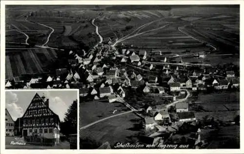 Ak Schafhausen Weil der Stadt in Württemberg, Fliegeraufnahme, Rathaus