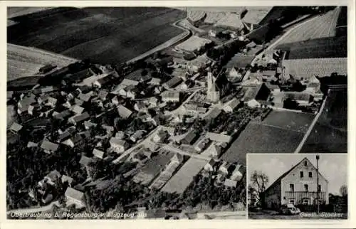 Ak Obertraubling in der Oberpfalz, Fliegeraufnahme, Gasth. Stocker