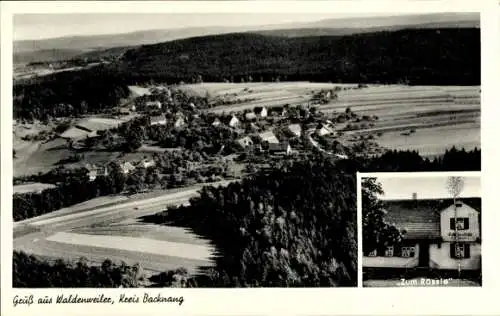 Ak Waldenweiler Althütte in Württemberg, Fliegeraufnahme, Gasthaus zum Rössle