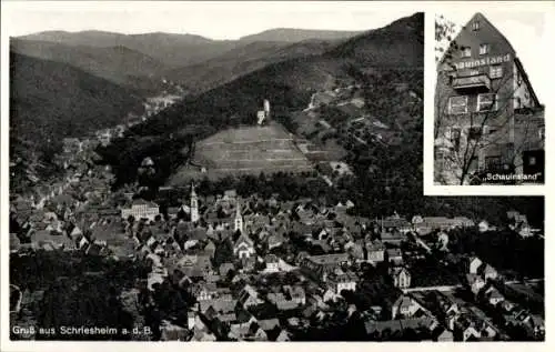 Ak Schriesheim an der Bergstraße, Fliegeraufnahme, Gasthaus Schauinsland