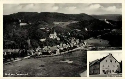 Ak Donaustauf in der Oberpfalz, Fliegeraufnahme, Cafe Burgfrieden