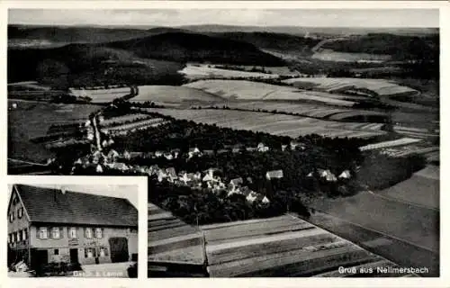 Ak Nellmersbach Leutenbach in Württemberg, Fliegeraufnahme, Gasth. zum Lamm