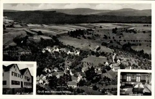 Ak Nassach Spiegelberg in Württemberg, Fliegeraufnahme, Gasthaus Zur Krone, Innenansicht