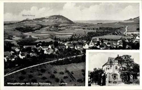 Ak Wissgoldingen Wißgoldingen Waldstetten Ostalbkreis Württemberg, Fliegeraufnahme, Ruine Rechberg