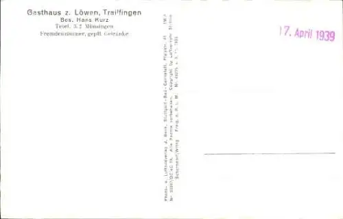 Ak Trailfingen Münsingen in Württemberg, Fliegeraufnahme, Gasthaus zum Löwen